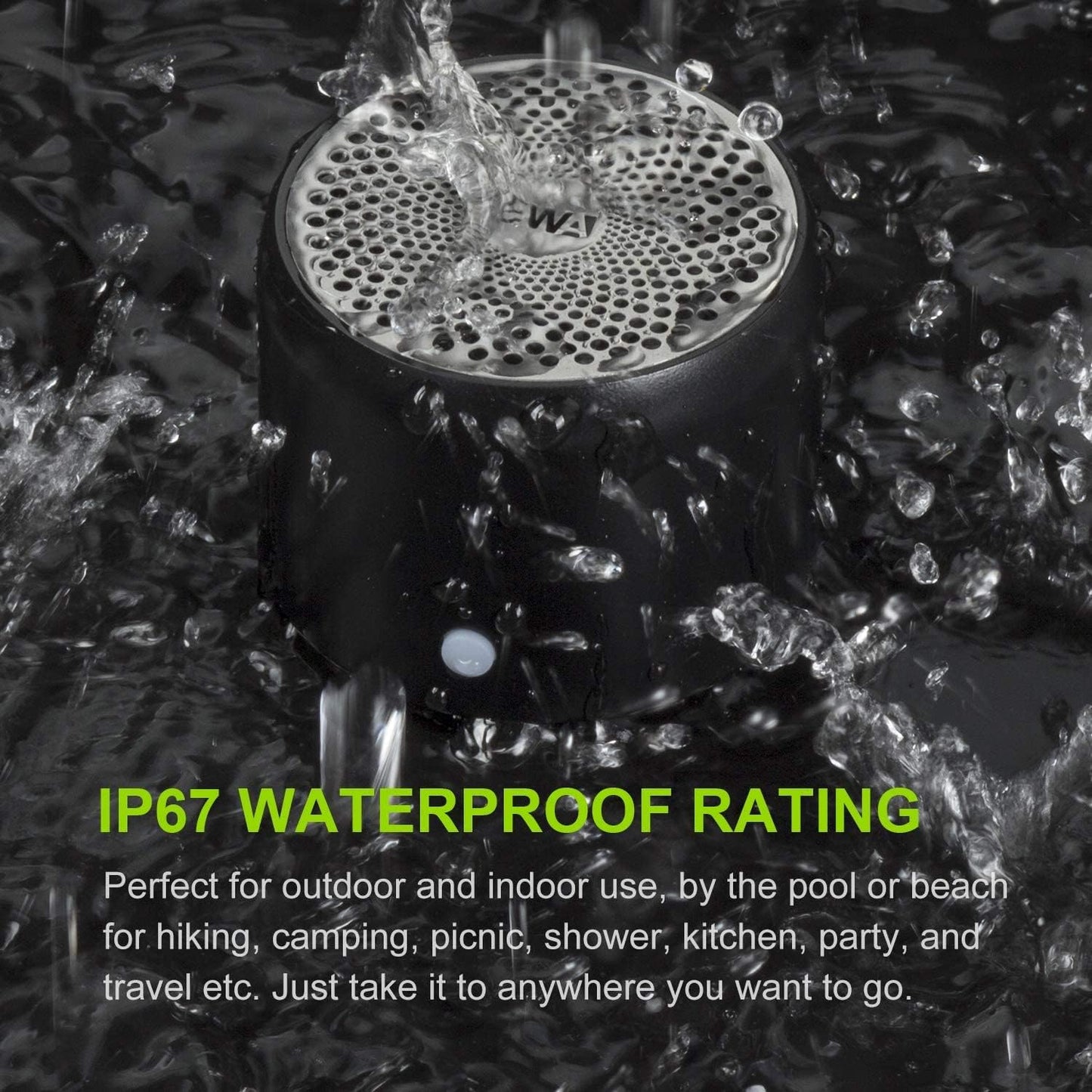 EWA Travel Case Packed, Portable Bluetooth IP67 Waterproof,